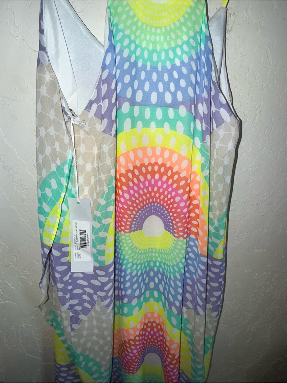 Mara Hoffman Pastel‎ Rainbow Halo High-Low Slip Dress - Picture 3 of 5